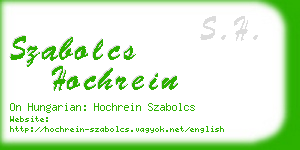 szabolcs hochrein business card